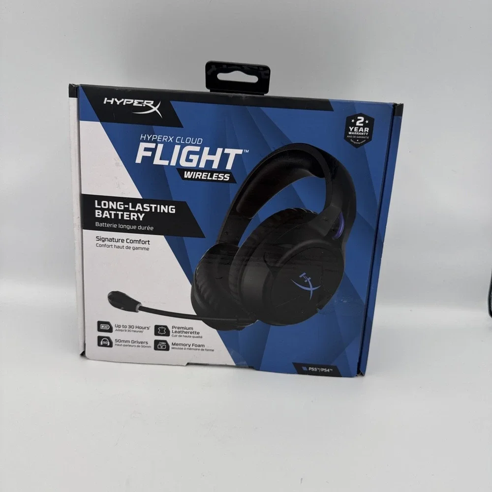 HyperX Cloud Flight Wireless Headphones Headset Black/Blue PS5 PS4 Gaming SEALED